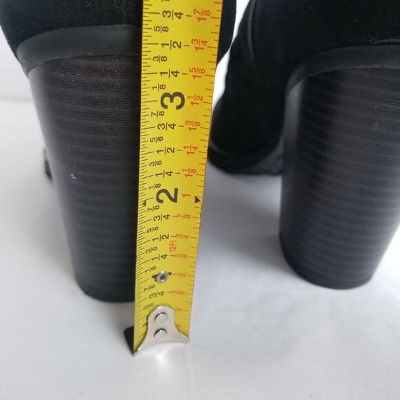 White Mountain-Black Slouch Taft Zipper Leather Suede Ankle Boots Size 10M - Picture 7 of 11